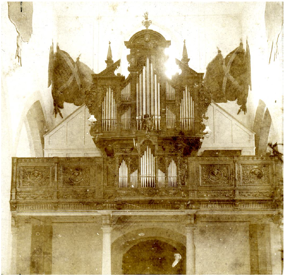 Orgel in der Franziskanerkirche (ZHB Luzern, Sondersammlung LSa.16.4.23 – aus Hörler, Band 1).