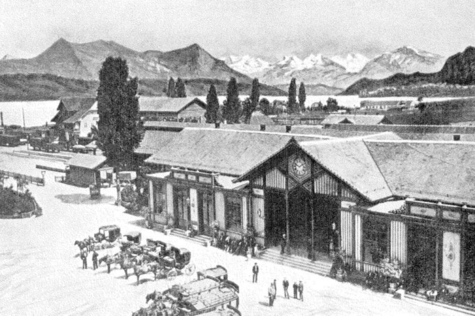 Der erste und unglamouröse Luzerner Bahnhof (1859 bis 1895). (Bild: zvg)